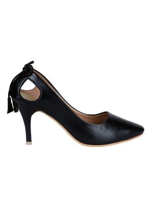 black pu slip on pumps - 15282701 - Standard Image - 2