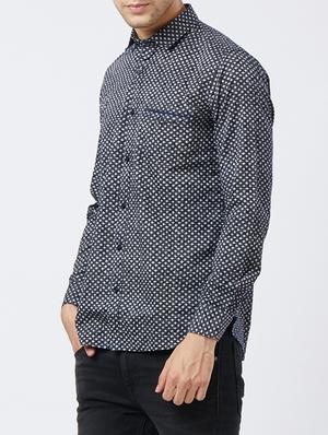 black cotton casual shirt - 15283120 - Standard Image - 2