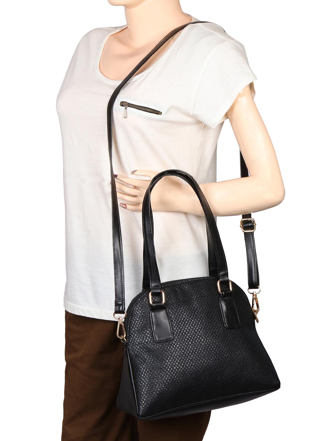 black leatherette (pu) regular handbag - 15283901 - Zoom Image - 5