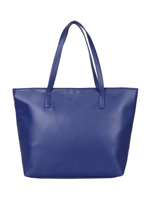 blue colored leatherette (pu) regular tote - 15283912 - Standard Image - 2