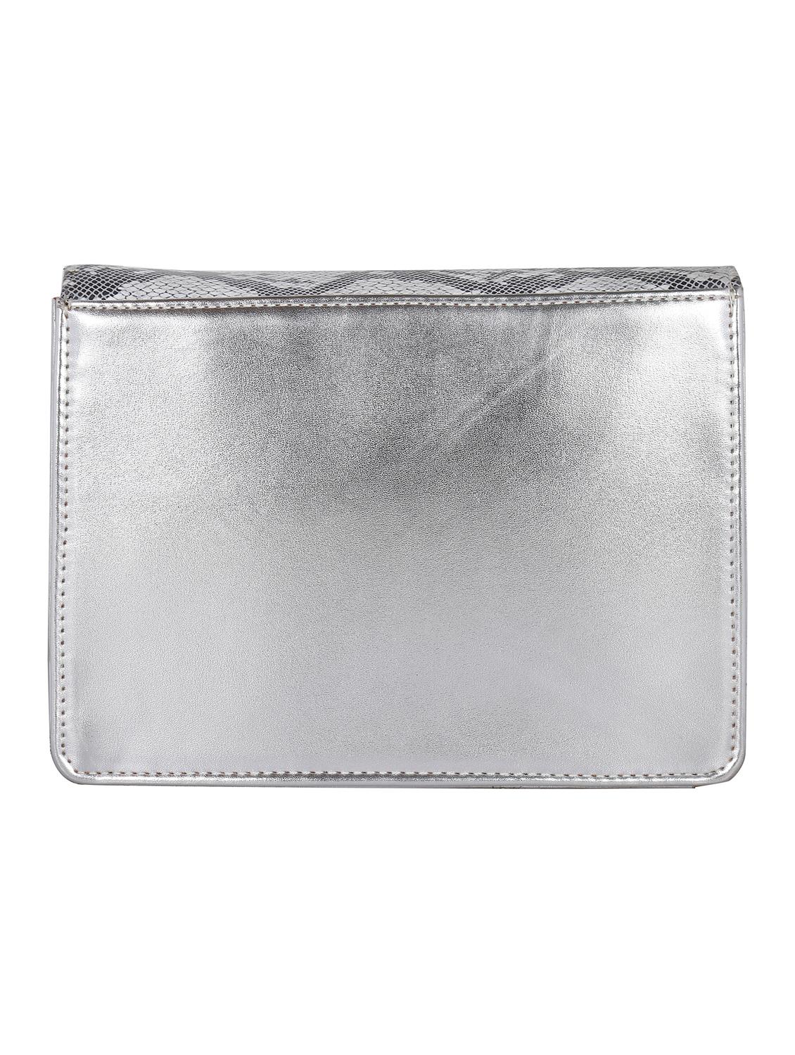 silver leatherette (pu) regular sling bag - 15283942 - Zoom Image - 2