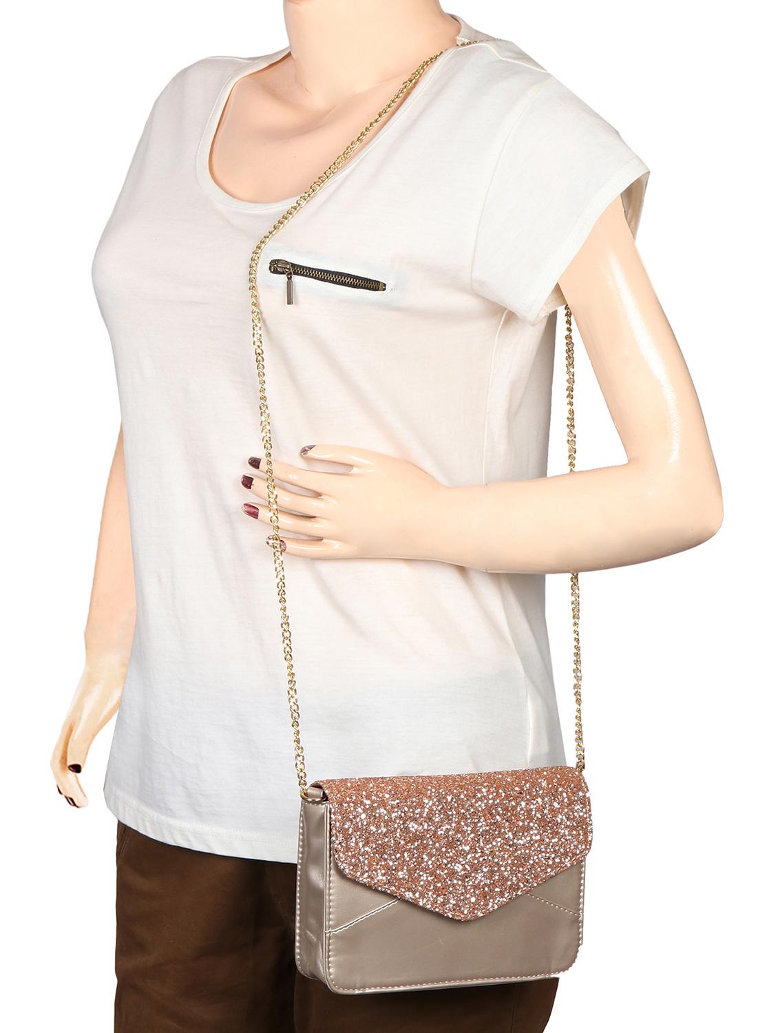 gold leatherette (pu) sling bag - 15283983 - Zoom Image - 5