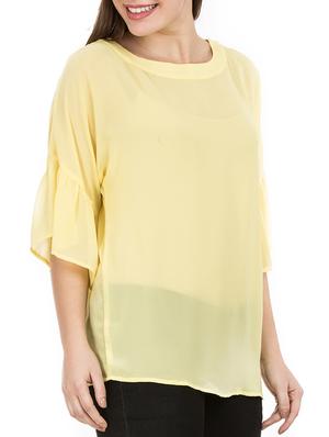 flared sleeved sheer top - 15284584 - Standard Image - 2