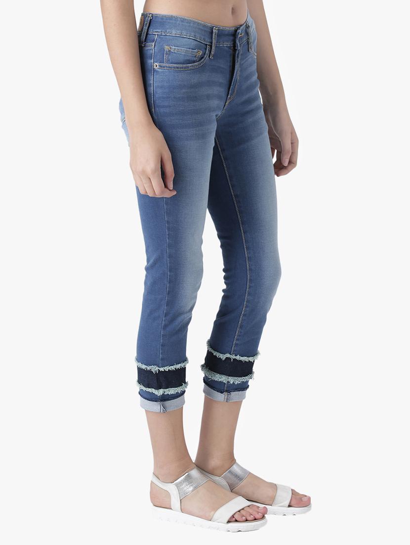 blue denim frayed jeans - 15286092 - Zoom Image - 2