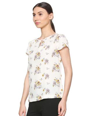 floral key hole neck top - 15286288 - Standard Image - 2