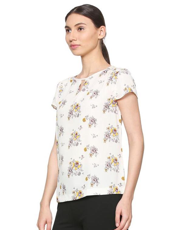 floral key hole neck top - 15286288 - Zoom Image - 2