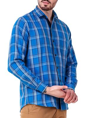 blue cotton casual shirt - 15286646 - Standard Image - 2