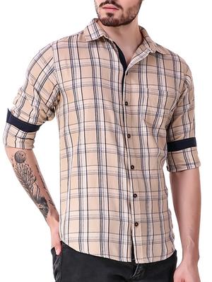 beige cotton casual shirt - 15286648 - Standard Image - 2