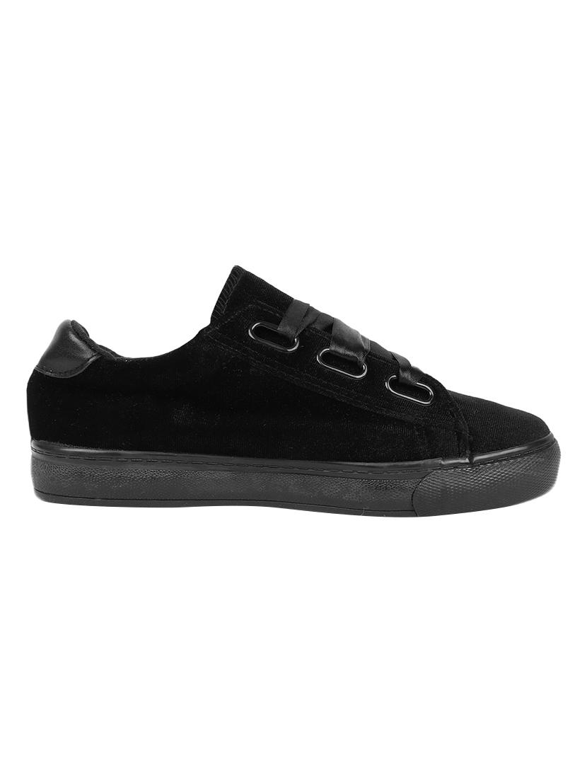 black velvet laceup casual shoes - 15286998 - Zoom Image - 2