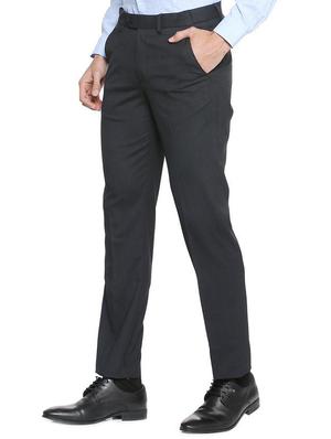 black polyester blend flat front formal trouser - 15287074 - Standard Image - 2