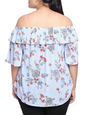 bell sleeved off shoulder floral top - 15288373 - Standard Image - 2