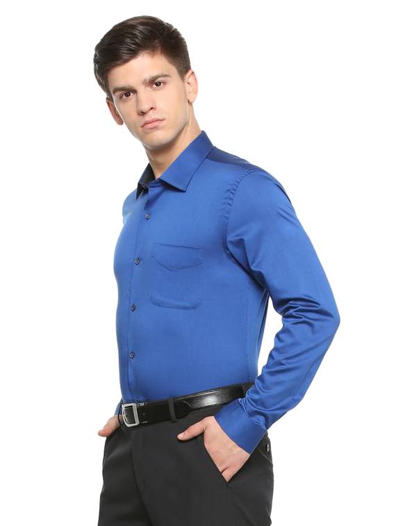 blue cotton formal shirt - 15289597 - Zoom Image - 2