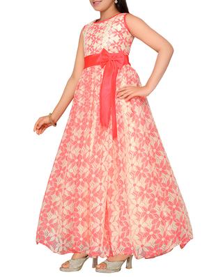 orange net party gown - 15290433 - Standard Image - 2