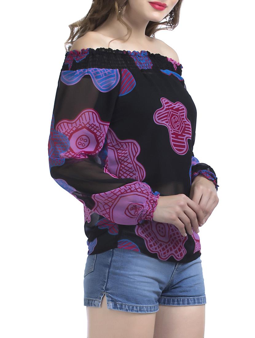 printed georgette top - 15290468 - Zoom Image - 2