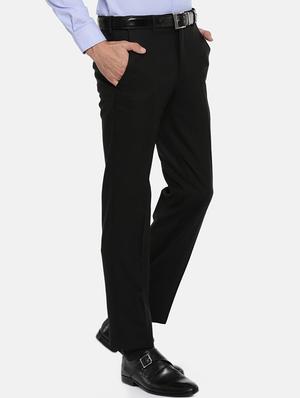 black viscose flat front formal trouser - 15290541 - Standard Image - 2