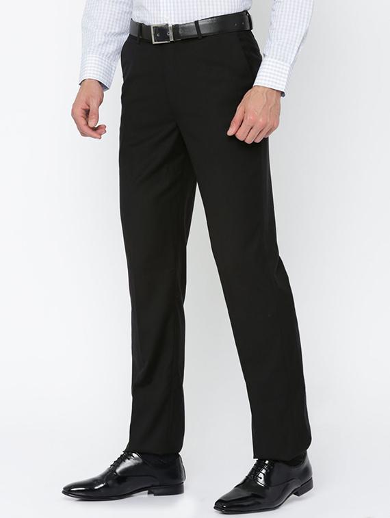 black viscose flat front formal trouser - 15290542 - Zoom Image - 2