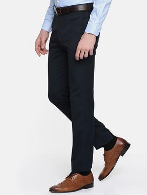 blue viscose flat front formal trouser - 15290564 - Standard Image - 2
