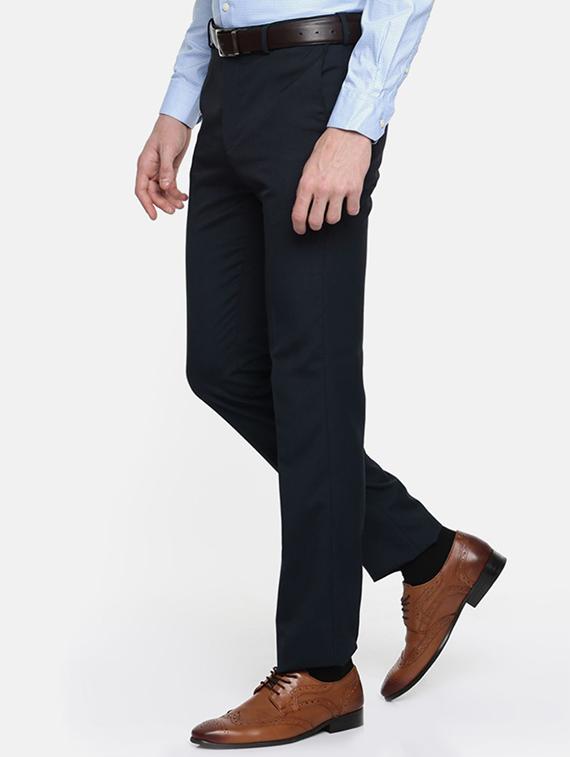 blue viscose flat front formal trouser - 15290564 - Zoom Image - 2