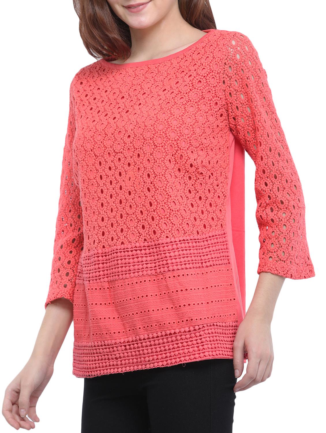 red cotton crochet top - 15290887 - Zoom Image - 2