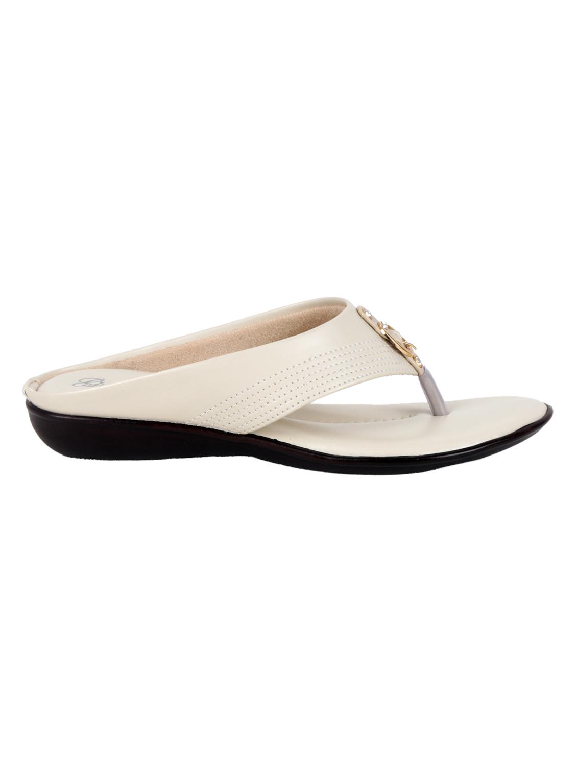 white faux leather flip flops - 15291217 - Zoom Image - 2