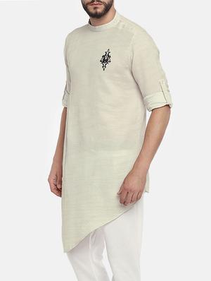 beige cotton kurta pyjama set - 15291891 - Standard Image - 2