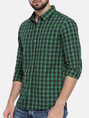 green cotton casual shirt - 15291920 - Standard Image - 2