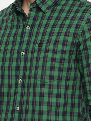 green cotton casual shirt - 15291920 - Standard Image - 5