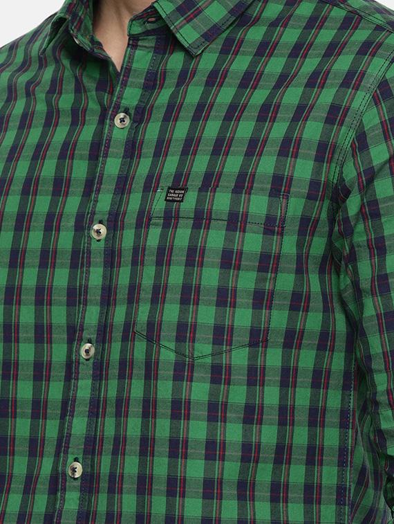 green cotton casual shirt - 15291920 - Zoom Image - 5