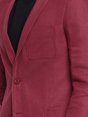 red cotton casual blazer - 15291946 - Standard Image - 5