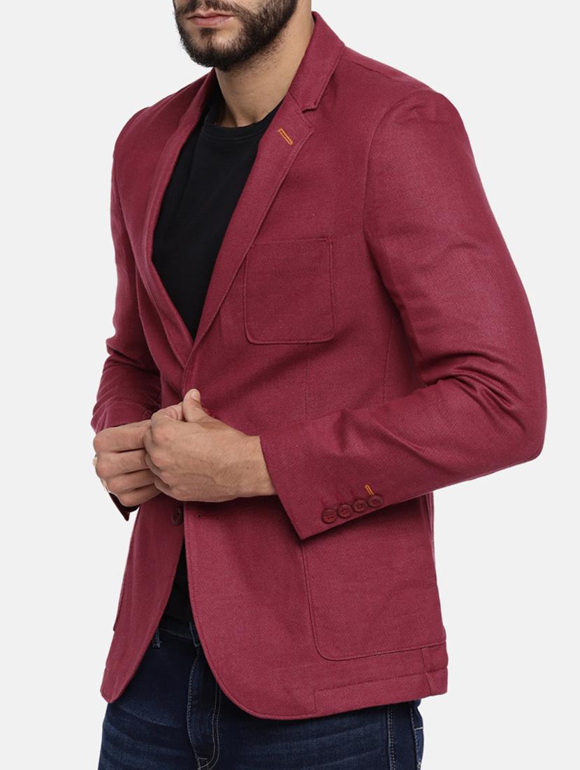 red cotton casual blazer - 15291946 - Zoom Image - 2
