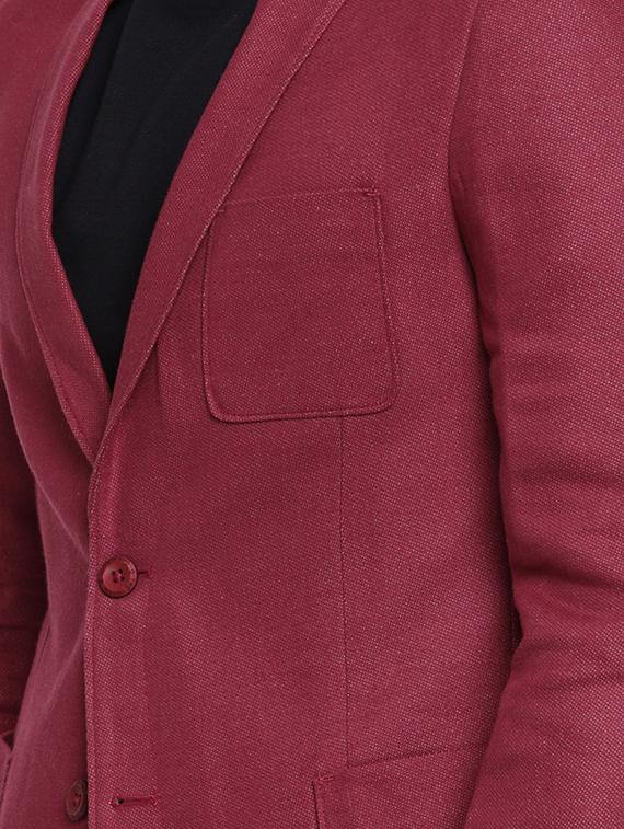 red cotton casual blazer - 15291946 - Zoom Image - 5