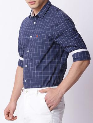 blue cotton casual shirt - 15292669 - Standard Image - 2
