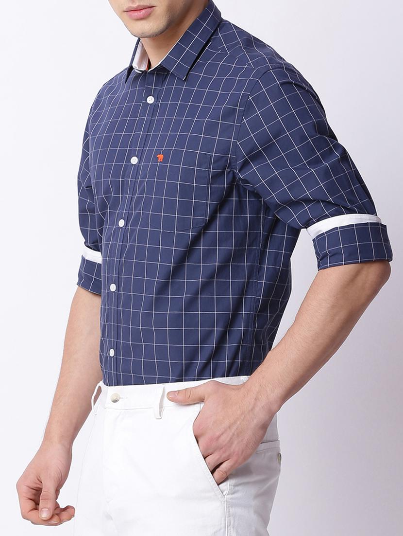 blue cotton casual shirt - 15292669 - Zoom Image - 2