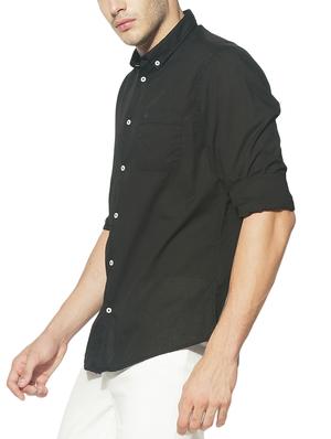black cotton casual shirt - 15292671 - Standard Image - 2