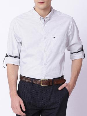 grey cotton casual shirt - 15292681 - Standard Image - 2