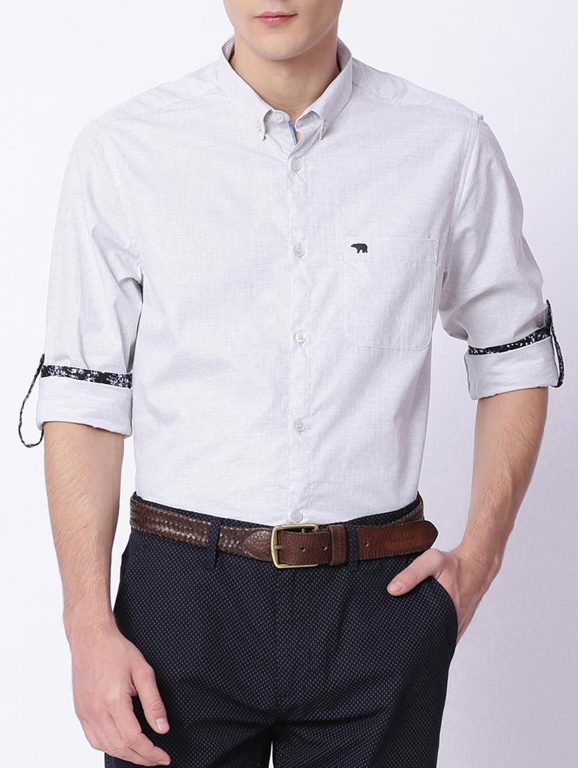 grey cotton casual shirt - 15292681 - Zoom Image - 2