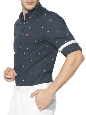 blue cotton casual shirt - 15292718 - Standard Image - 2