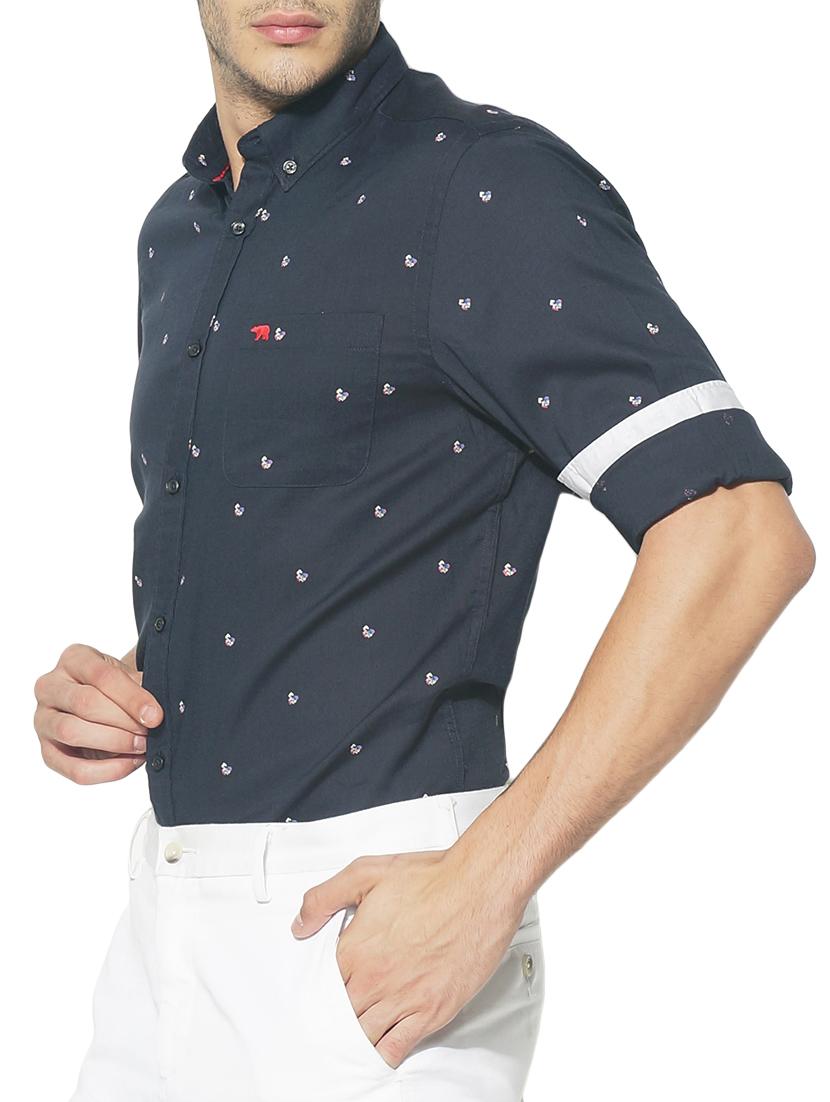 blue cotton casual shirt - 15292718 - Zoom Image - 2