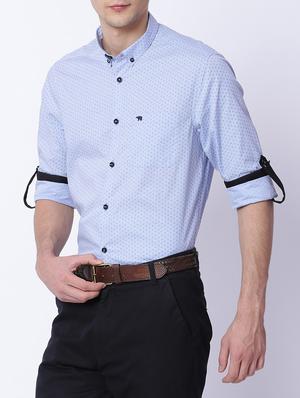 blue cotton casual shirt - 15292771 - Standard Image - 2
