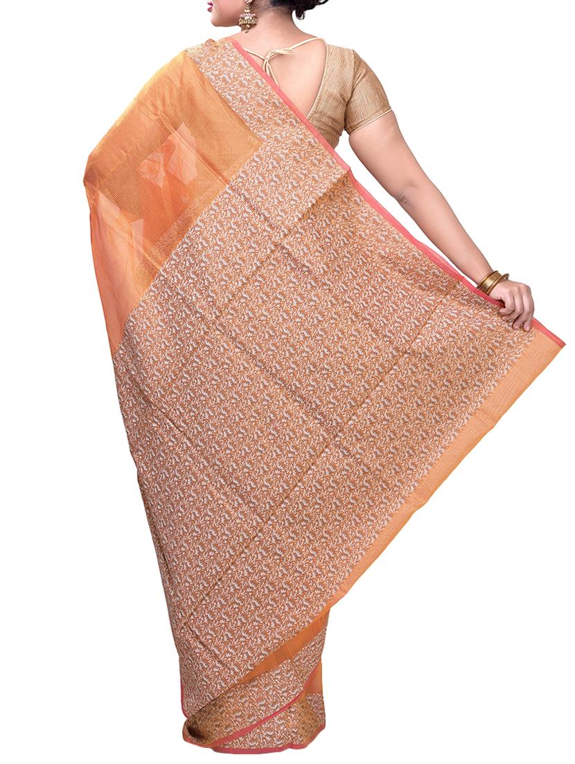 Contrast bordered saree with blouse - 15293191 - Zoom Image - 2