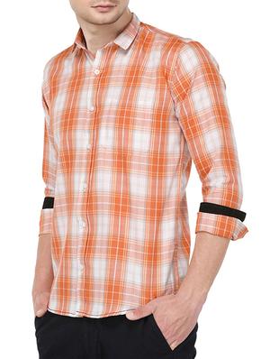 orange cotton casual shirt - 15293403 - Standard Image - 2