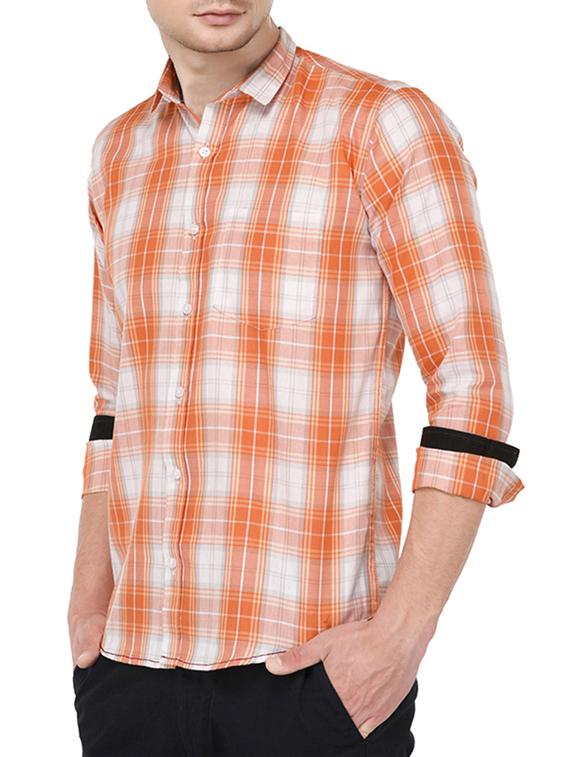 orange cotton casual shirt - 15293403 - Zoom Image - 2