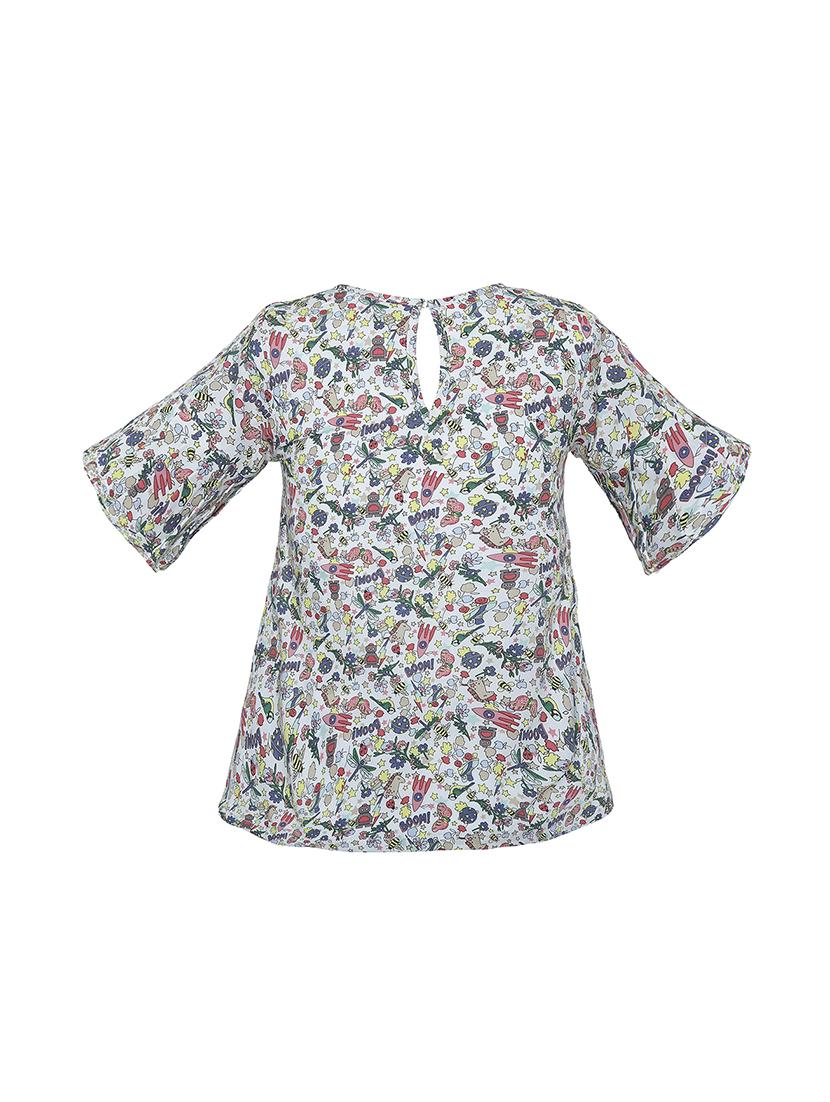 bell sleeved quirky print top - 15293419 - Zoom Image - 2