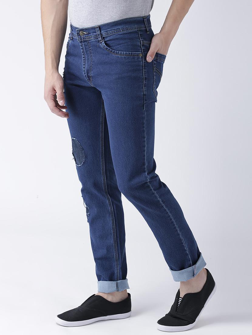 blue denim patched jeans - 15293430 - Zoom Image - 2
