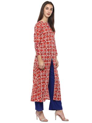 brown rayon kurta palazzo set - 15294124 - Standard Image - 2