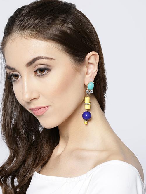 blue metal drop earring - 15295961 - Standard Image - 1