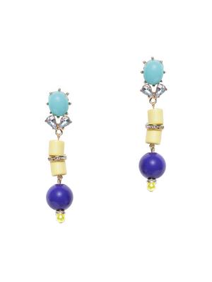 blue metal drop earring - 15295961 - Standard Image - 2