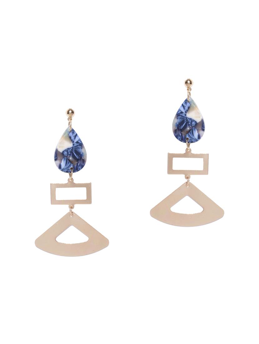 blue metal drop earring - 15295973 - Zoom Image - 2