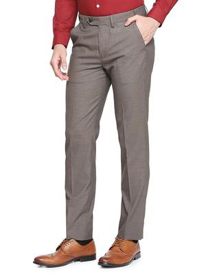 grey polyester blend flat front formal trouser - 15296332 - Standard Image - 2