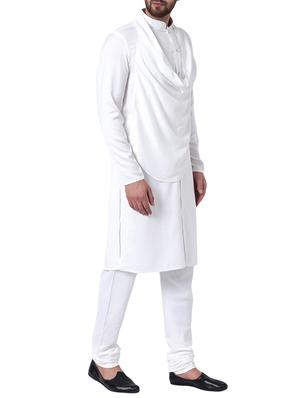 white rayon kurta pyjama set - 15296398 - Standard Image - 2